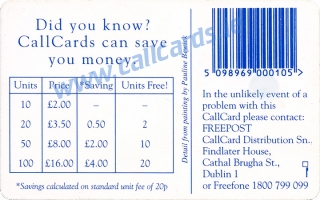 Niamh from Tir Na Nog Callcard (back) Niamh from Tir Na Nog Callcard (back)