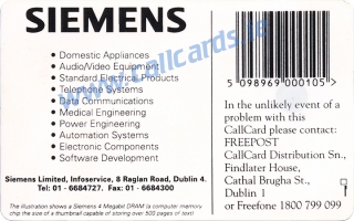 Siemens Callcard (back) Siemens Callcard (back)