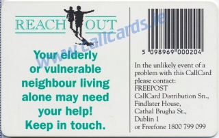 Reach Out Campaign 1995 Callcard (back) Reach Out Campaign 1995 Callcard (back)