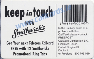 Smithwicks Callcard (back) Smithwicks Callcard (back)