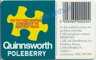 Quinnsworth Poleberry Callcard (back) Quinnsworth Poleberry Callcard (back)