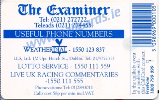 The Examiner 1997 Callcard (back) The Examiner 1997 Callcard (back)