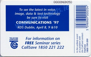 Communications 1997 Callcard (back) Communications 1997 Callcard (back)
