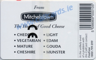 Mitchelstown Cheese Callcard (back) Mitchelstown Cheese Callcard (back)