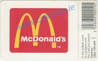 McDonalds Callcard (back) McDonalds Callcard (back)