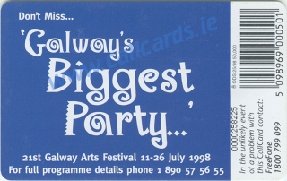Galway Arts Festival Callcard (back) Galway Arts Festival Callcard (back)