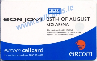 Bon Jovi Callcard (back) Bon Jovi Callcard (back)