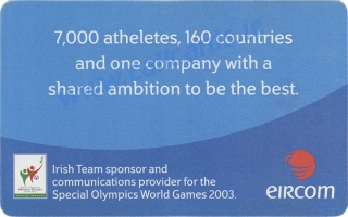 Special Olympics World Games 2003 €7 Euro Callcard (back) Special Olympics World Games 2003 €7 Euro Callcard (back)